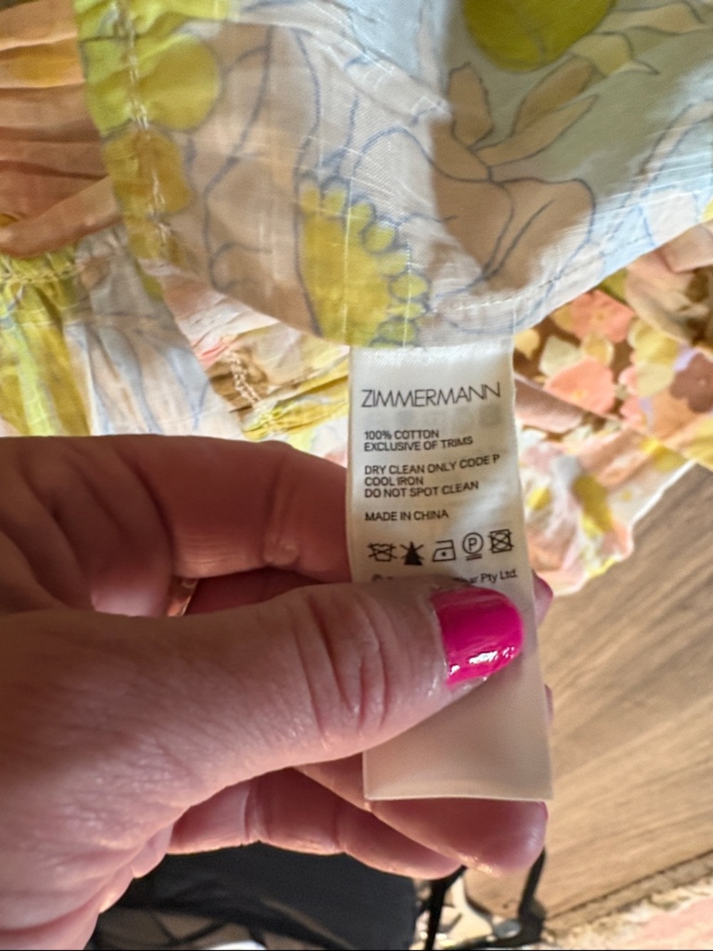 NWOT Zimmermann POP FLORAL LS COTTON WRAP MINI DRESS Size 1(4-6US) - Picture 12 of 12